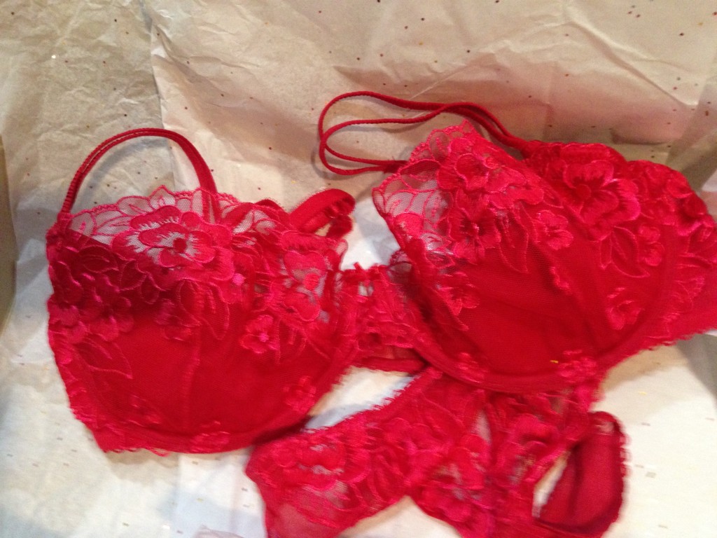 red lacy lingerie